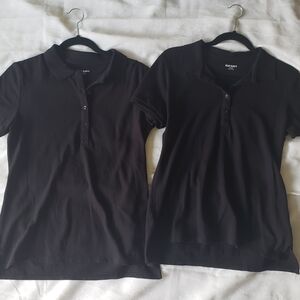 Two Old Navy Black polo shirts